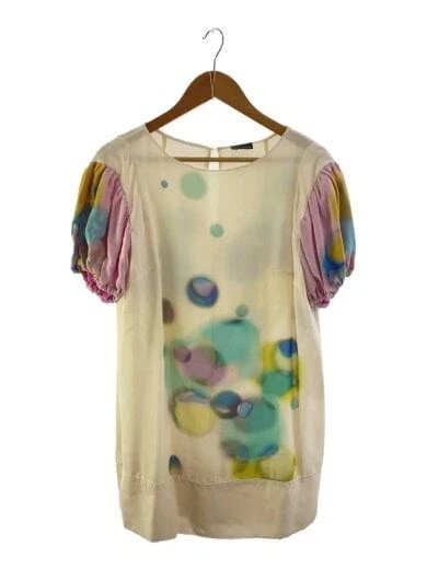 FENDI Abito a maniche corte 42 Seta CRM Modello all over FD6266