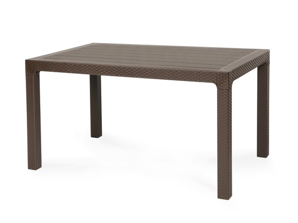 Mesa TROPICAL, ratán, polipropileno marrón chocolate, 140 x 80 cms 1 Ud(s)