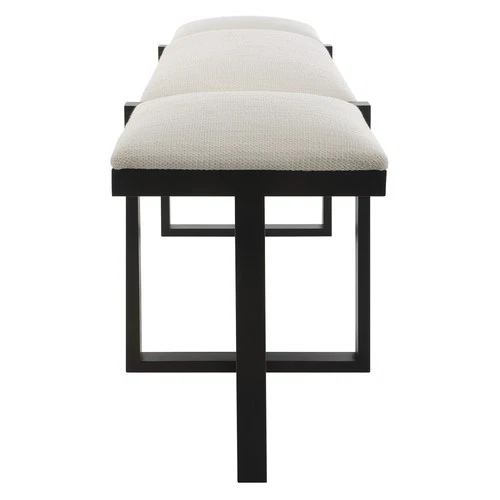 Uttermost 23761 Triple Cloud 60"W Bench - White - Picture 2 of 6