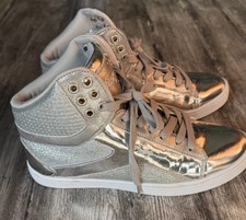 Pastry Silver Metallic Glitter High-Top Sneakers Size 8
