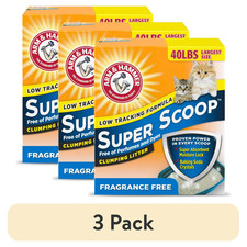 Arm Hammer Fragrance Free Super Scoop Clumping Cat Litter for Cat 40 lb 3 Pack
