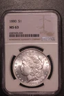 1880  MORGAN SILVER DOLLAR | NGC MS 63 | FRESH FROM BOSTON | LOT J-12