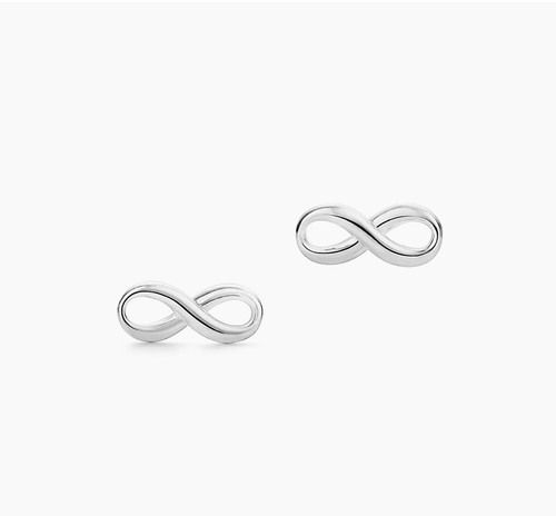TIFFANY & CO. Infinity Sterling Silver Stud Pierced Earrings - Picture 1 of 3