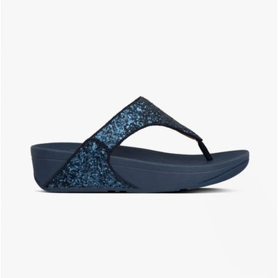 FitFlop Lulu Zehenstegsandalen Damen Synthetik Slipper Komfort Midnight Navy