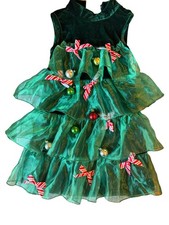 Forever 21 Women's Christmas Tree Mini Dress Green Red Size S