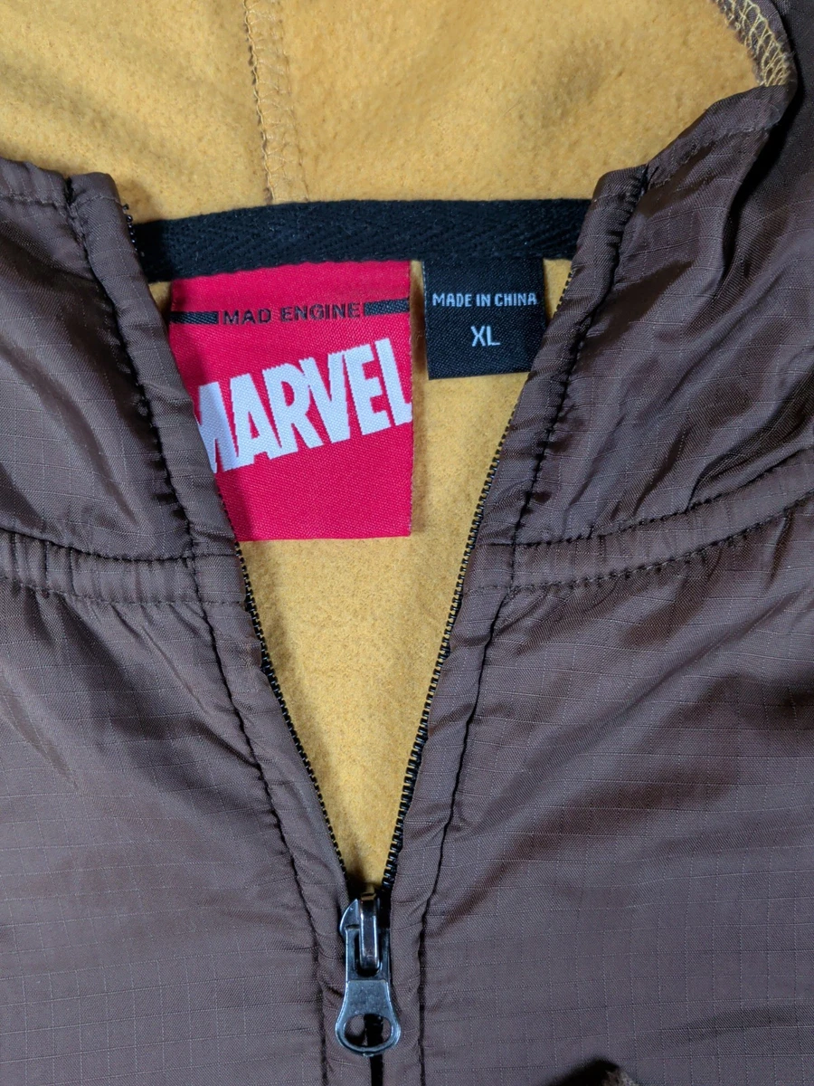 Adult Men's Marvel Comics X-Men Wolverine Brown Costume Hoodie Sweatshirt - XL