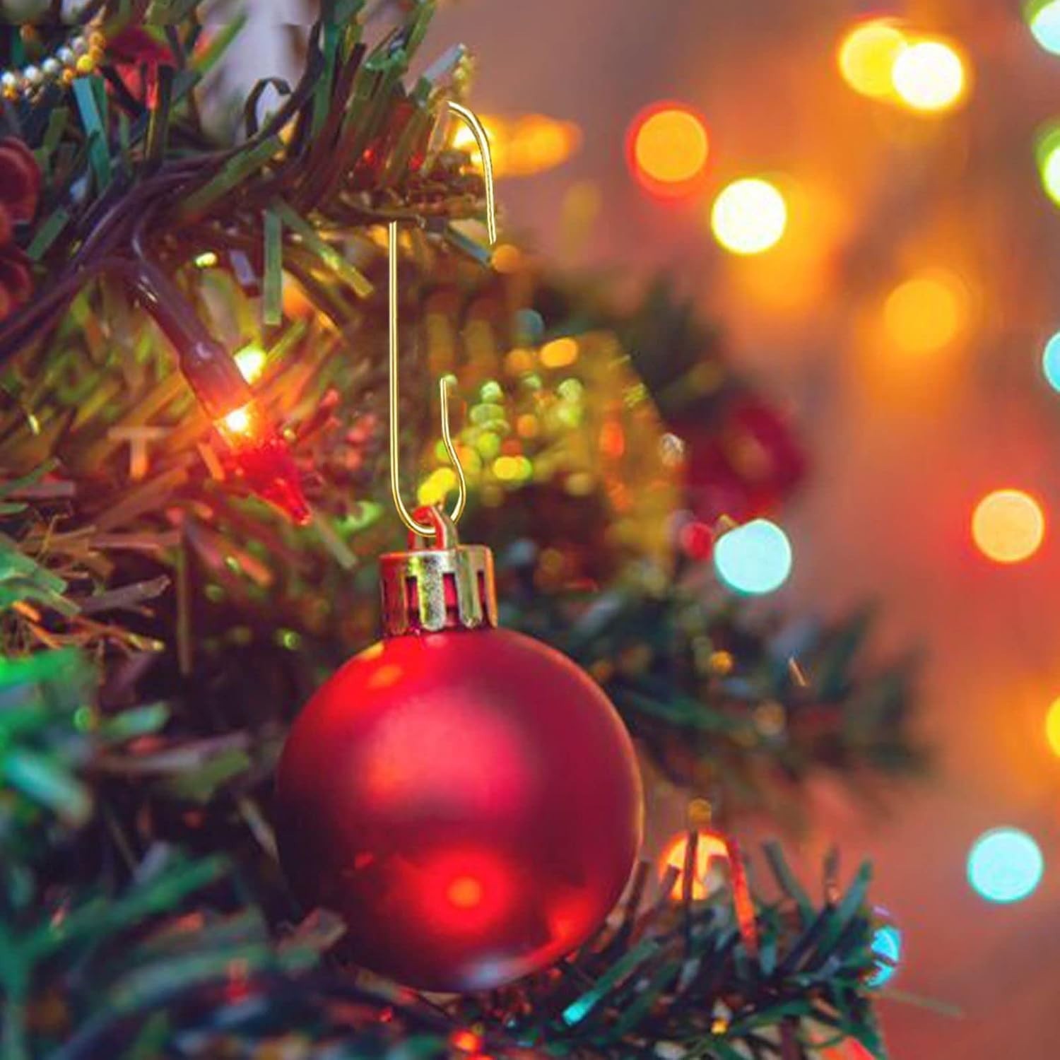 Ornament Hooks – Bexter 300 Pack Gold Metal Wire Hooks for Christmas Tree Deco