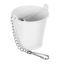 Small Metal Bird Cage Food Holder Parrot Feeder Cup With Bell Hanging Food Dish