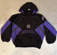 Vintage 90s Starter IHL Minnesota Moose Pullover 1/2 Zip Hockey Jacket Sz XL