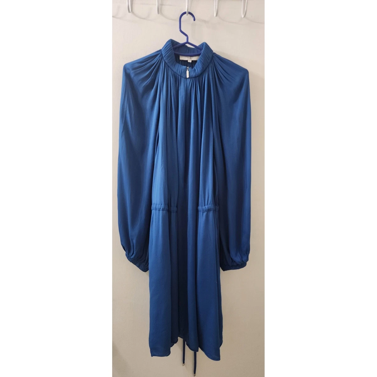 tibi long sleeve pleated dress Pliss Midi Dress