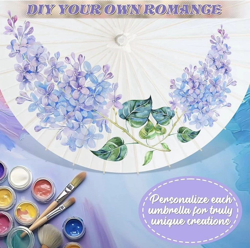 33 Inches Paper Umbrellas  Decorative Chinese Japanese Parasol Umbrella - Image 4 of 4