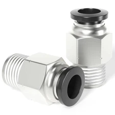 Pneumatic 4mm Tube x 1/8" NPT Push Connect Fittings, Pack of 10