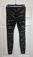 Nike Women's Icon Clash Fast Running Tights DM1511 010 Black/Metallic Gold Small