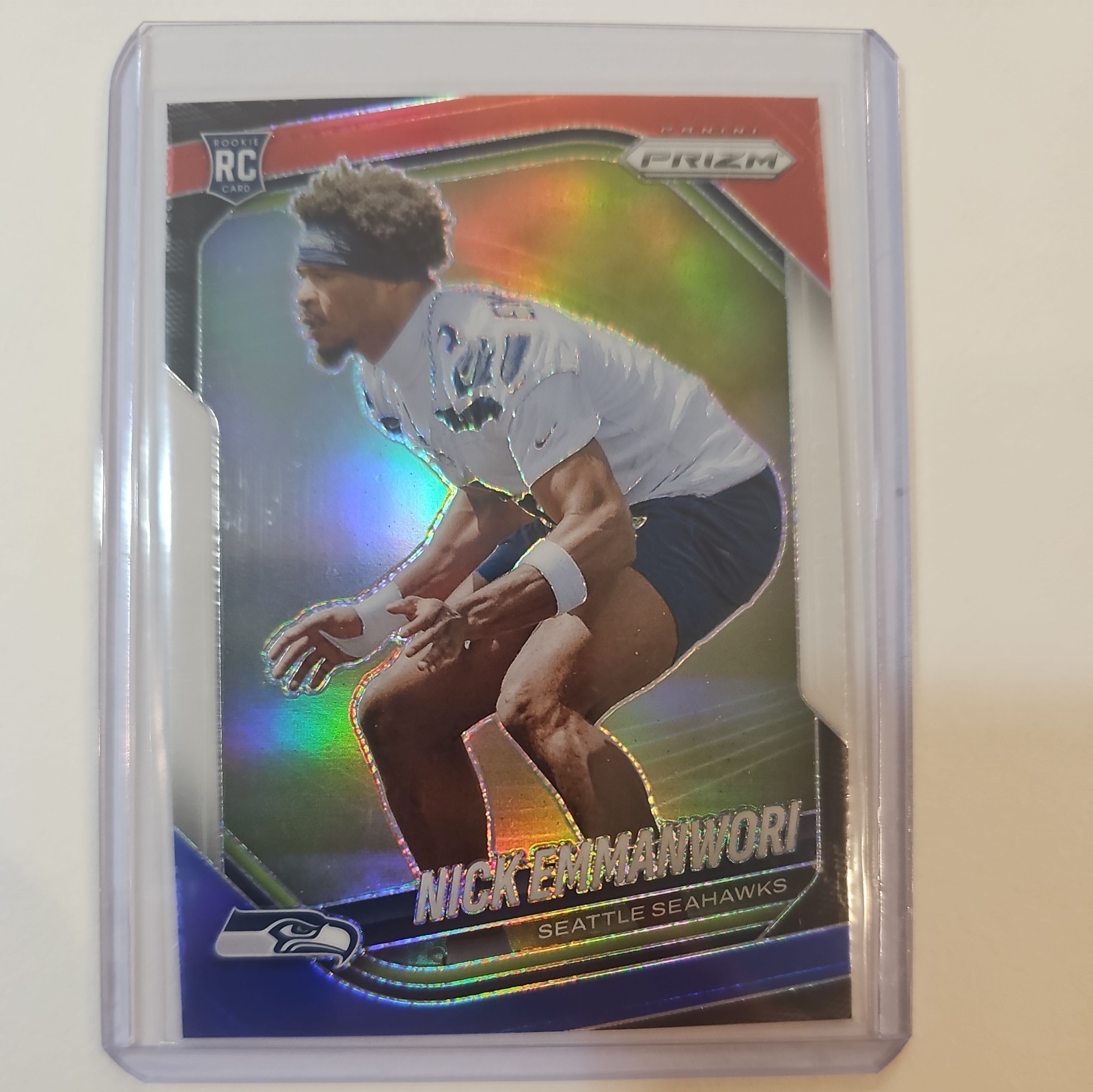 2025 Panini Prizm Nick Emmanwori Red White Blue Prizm RC #320 Seahawks Rookie