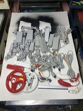 Nintendo Wii Accessories Lot Wii Power,  Wheels, Controllers Untested