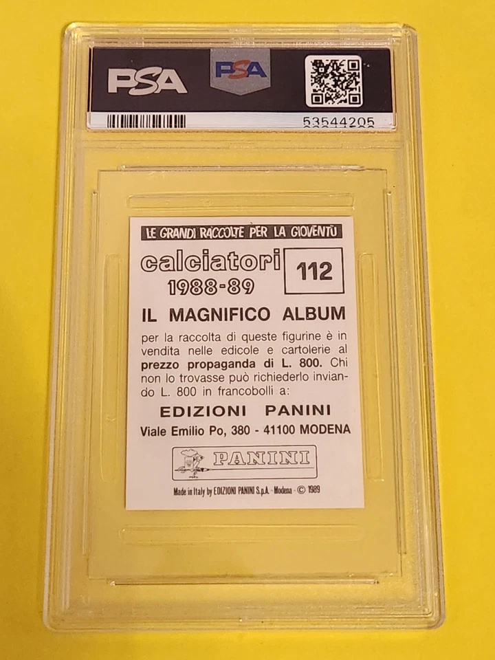 Roberto Baggio 1988 Panini Calciatori #112 PSA 9 Estado perfeito Fiorentina - Imagem 2 de 2