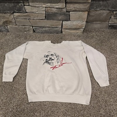 Vintage Salvador Dali screenstars Art Graphic White Sweatshirt Rare!