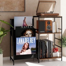 Record Player Stand, Turntable Stand with Vinyl Storage Holds up to 300 Albums,
