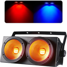 COB Par Stage Lights 2 Eye LED Blinder Strobe Wash DMX RGBWAUV DJ Light Pair