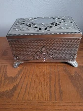 Things Remembered Silver Musical Jewelry Box with Swarovski Crystals