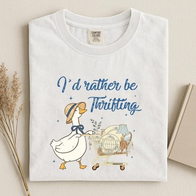 I d Rather Be Thrifting Shirt, Thrift Aesthetic Graphic Tee