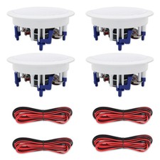Herdio 4Pcs 5.25'' Ceiling Speakers Wall Flush Mount Stereo Speakers for Kitchen