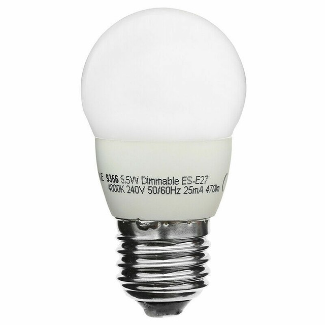 Crompton LED Round Thermal Plastic Dimmable 5.5 Watt Light Bulb 4000k