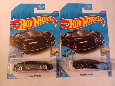 Hot Wheels 2020 Factory Fresh '16 Bugatti Chiron (Unopened Pair) Black (7/10)