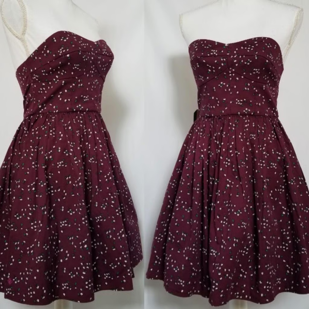 NWT Jack Wills NWT Dark Academia babydoll strapless mini dress