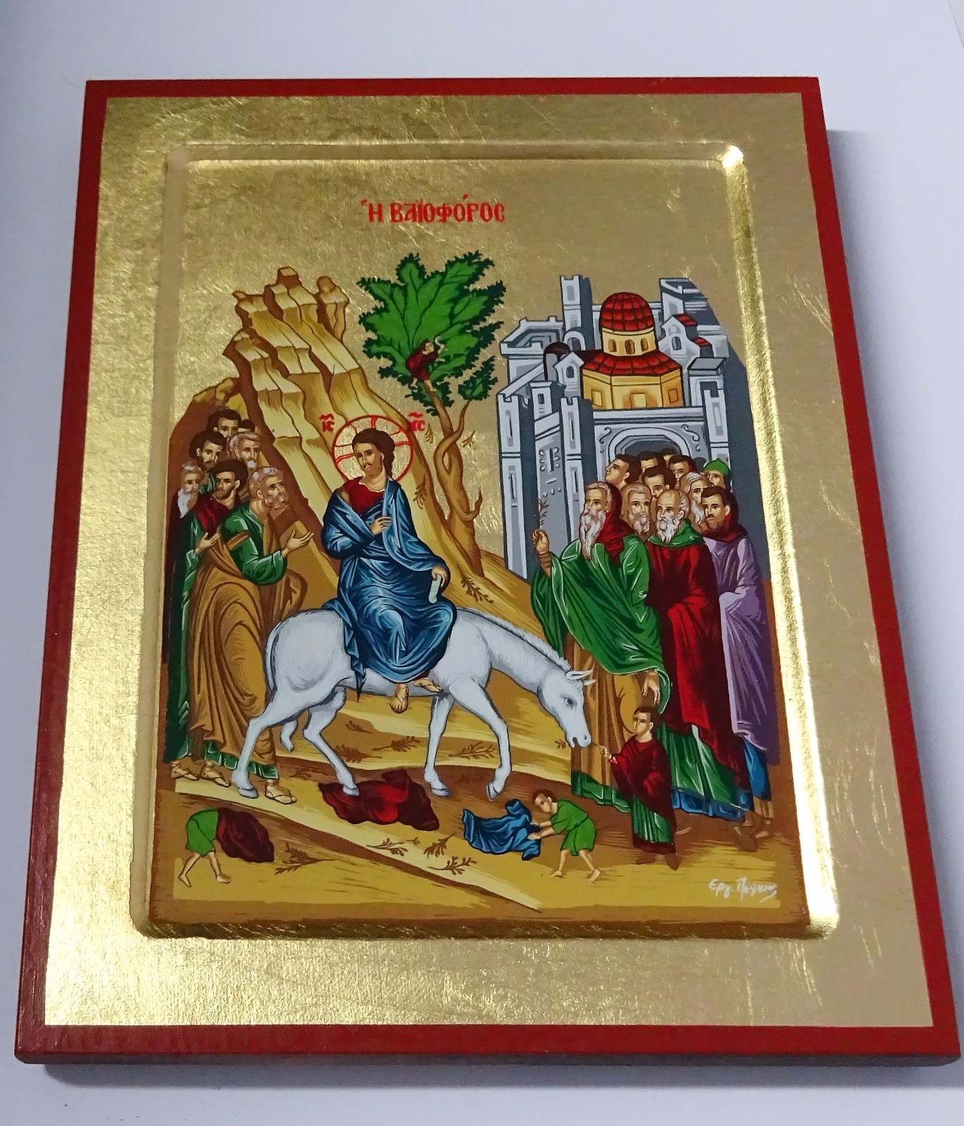 Jesus Einzug in Jerusalem Ikone Ikonen Icon Icona Icone Ikona Palmsonntag Christ