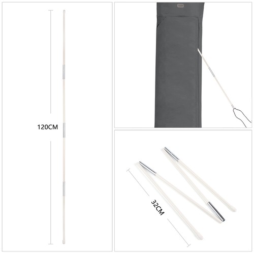 Sekey Sonnenschirm Schutzhülle Abdeckhauben Schutzhaube für Gartenschirm Grau - Bild 19 von 51