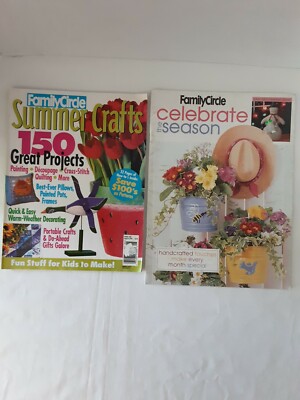 Lot X2 Family Circle Summer Crafts Magazine August 1996 & Celebrate The Season 