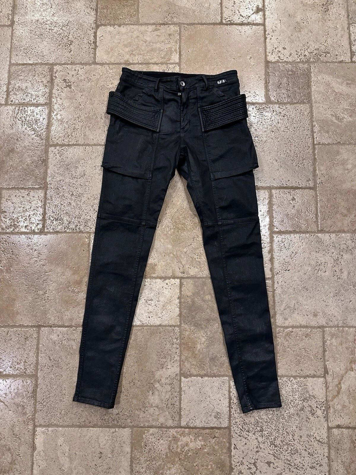 Jeans cargo Rick Owens Drkshdw Easy Creatch denim cerato nero