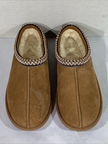 UGG Youth Size 5 EU 37 Chestnut Suede Tasman II Lined Slippers AJ-604 - Picture 3 of 9