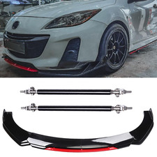 For Mazda 2 3 6 Front Bumper Splitter Chin Spoiler Strut Rods Blackred L For Mazda 2 3 6 Front Bumper Splitter Chin Spoiler Strut Rods Blackred L