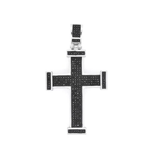 Colgante Cruz Hombre Acero Inoxidable 316 Pavé (Solo Colgante) Foto 3 de 4