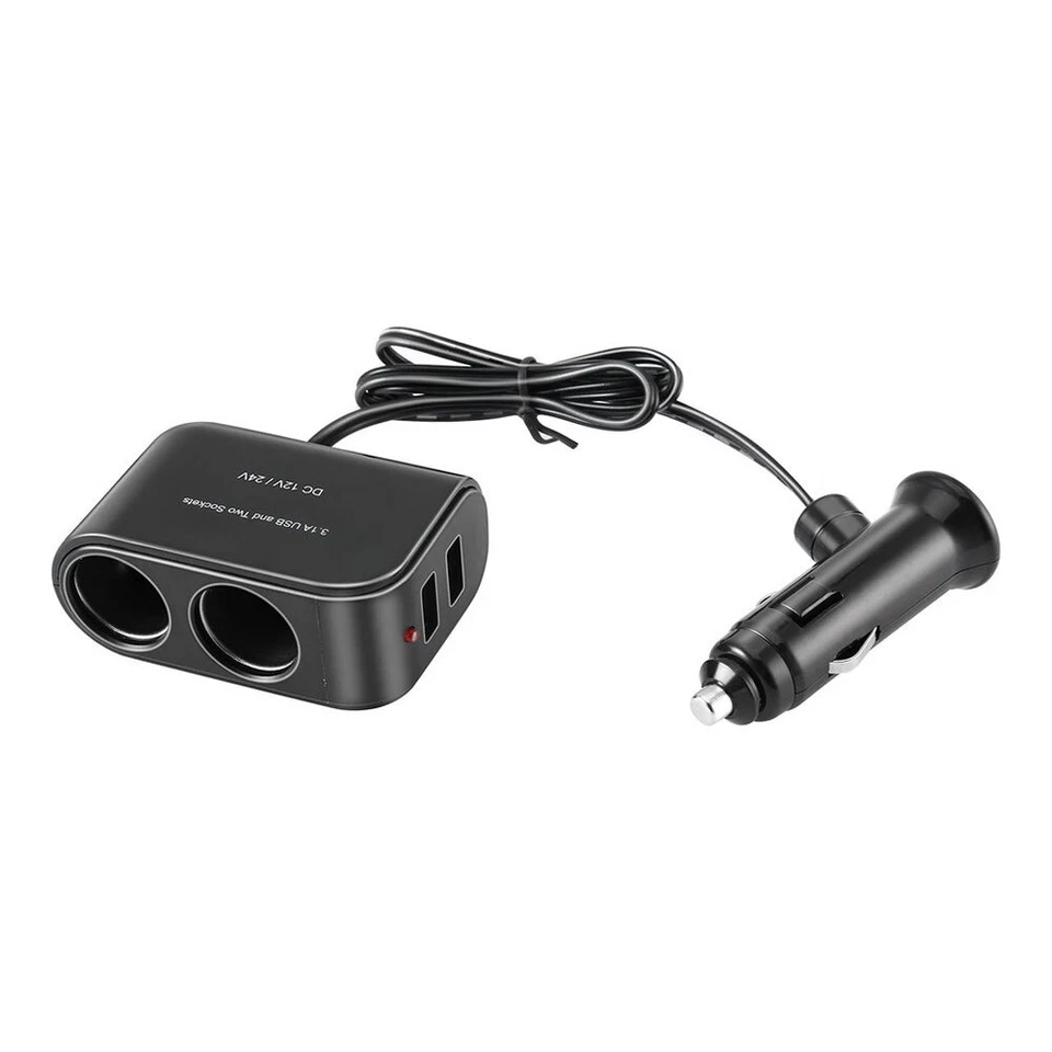 2 Wege Dual Auto Dual USB Ladegerät Strom Adapter Zigarettenanzünder Splitter - Bild 2 von 4