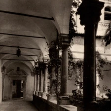 Vintage RPPC 1920s Taormina San Domenico Palace Hotel Postcard Messina Cloister