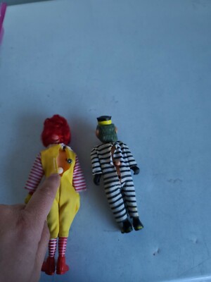 Vintage McDonald's Remco Ronald McDonald And Hamburglar Dolls 1976