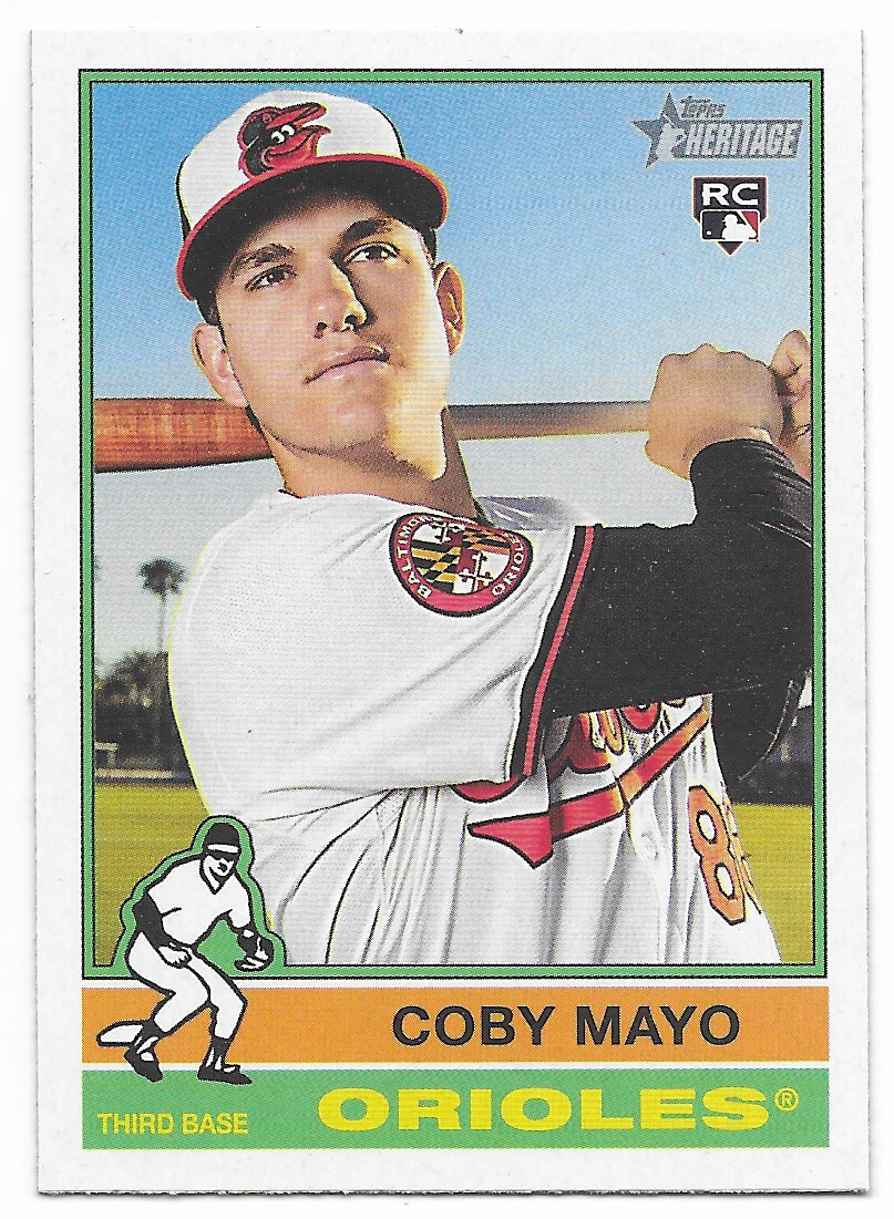2025 Topps Heritage Flipped Bat Variation Coby Mayo (#340) Orioles