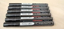 6x TOOLI-ART Black Acrylic Paint Pen 3.0mm