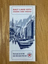 Texaco Map Salt Lake City Ogden Provo Utah 1966 Gas Oil Street Folding