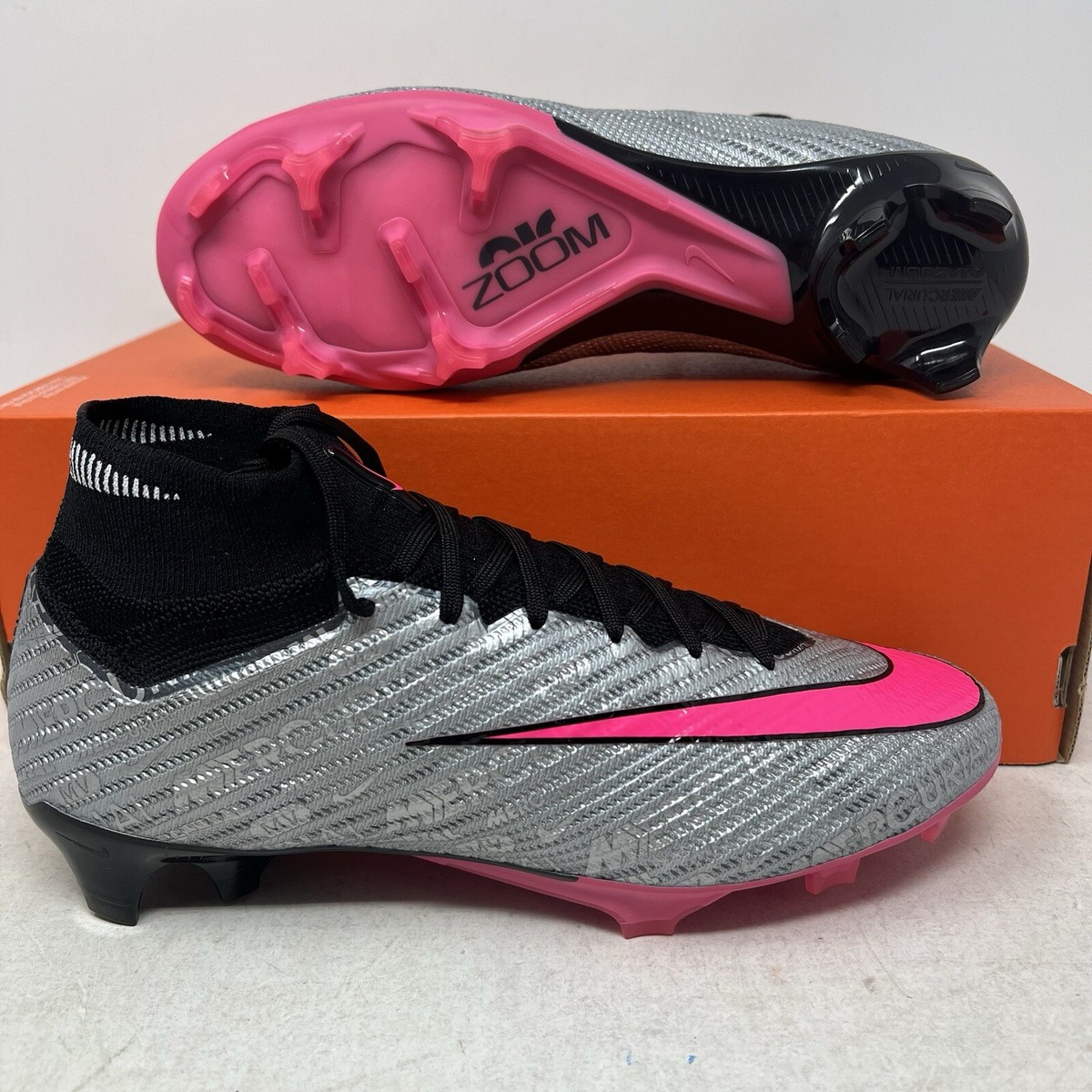 Nike Zoom Superfly 9 Elite Pink Silver Mens 7 Womens 8.5 No Lid