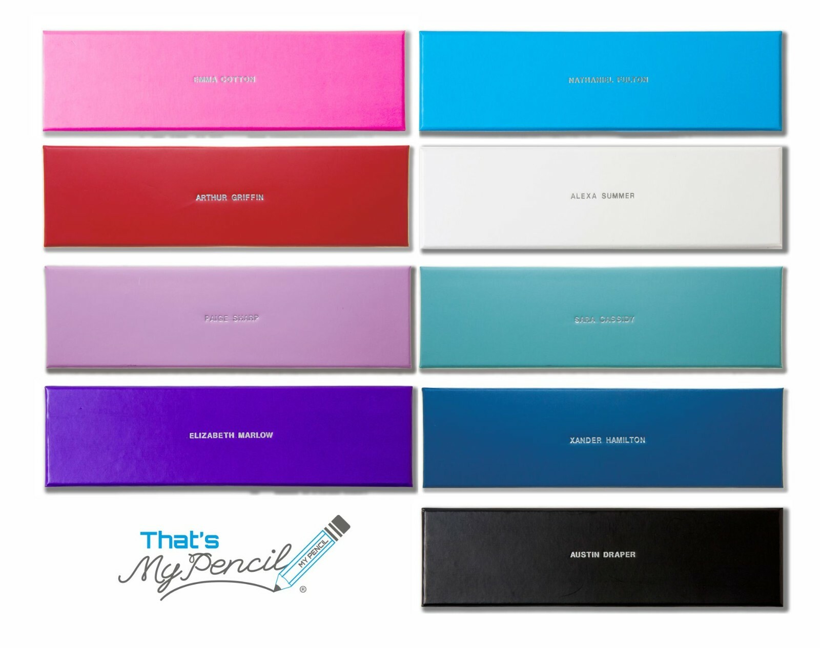 12 Black Pencils in a Box Personalised with Name Printed/Embossed HB Pencils