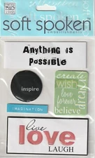 RARE! MAMBI Soft Spoken 3D stickers LIVE LAUGH LOVE Theme 93064 Fast FREE Ship!
