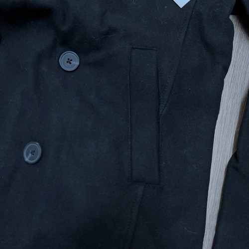 Old Navy Wool Blend Pea Coat Peacoat Double Breasted Black Men's Size Medium New - Picture 5 of 6