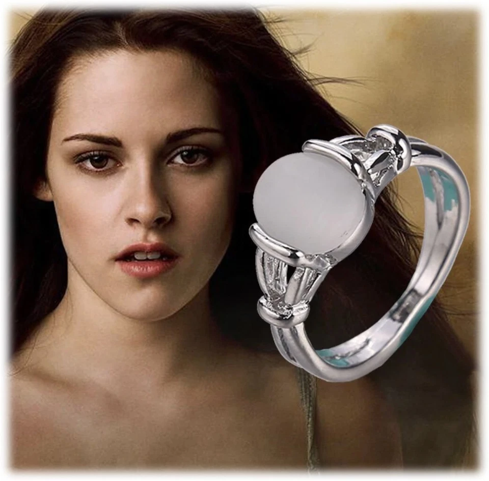 Bellas Mondstein-Ring Silbern Vampire TwilightSaga i.2 Quali 16-19mm o.Halskette