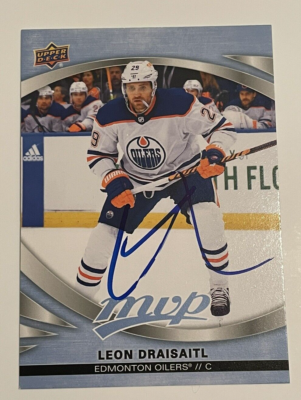 Leon Draisaitl Signed 2023-24 Upper Deck MVP #27 Autographed
