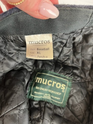 Mucros Weavers Men's 100% Wool Tweed Baseball Cap Made in Ireland Size XL - Picture 8 of 9