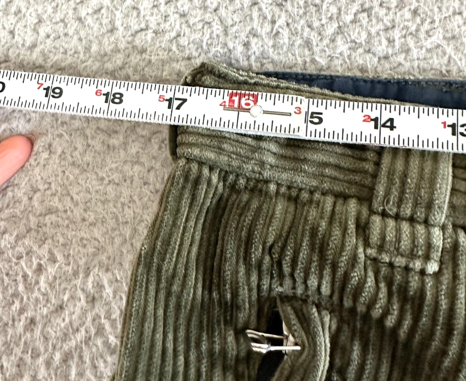 Pantalones de pana de colección Y2K Route 66 34 x 30 holgados pierna ancha verde oliva cordones patinador Foto 3 de 4